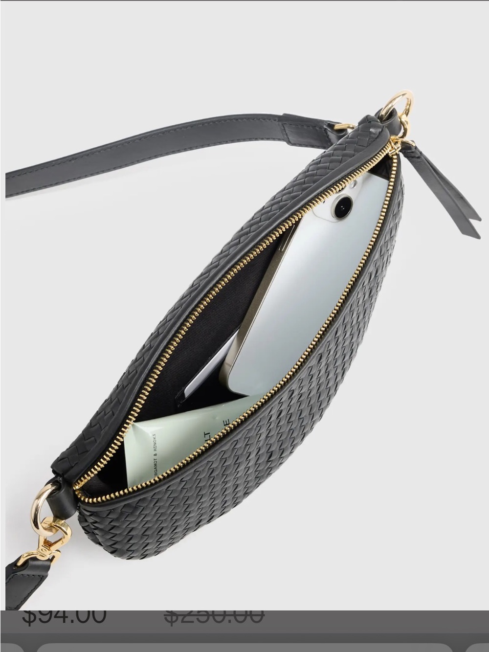 QUINCE Italian Leather Handwoven Sling Bag - Picture 3 of 3